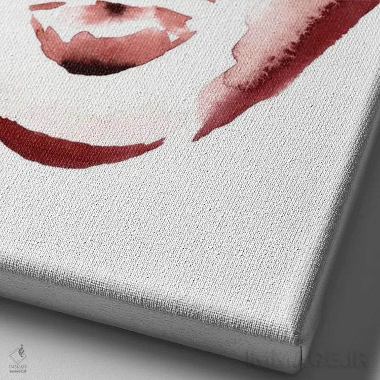 تابلو مینیمال صورت خطی طبیعی II اثر سارا برنسون - نمای نزدیک بافت بوم