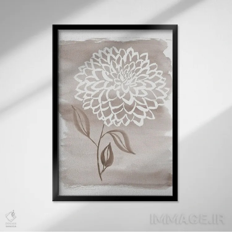 تابلو مینیمال دالیای ملایم تاوپ اثر سارا برنسون - نمای قابدار مشکی