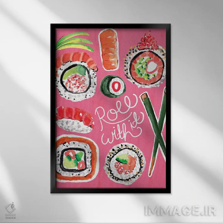 تابلو دکوراتیو سوشی اثر سارا برنسون - نمای قابدار مشکی