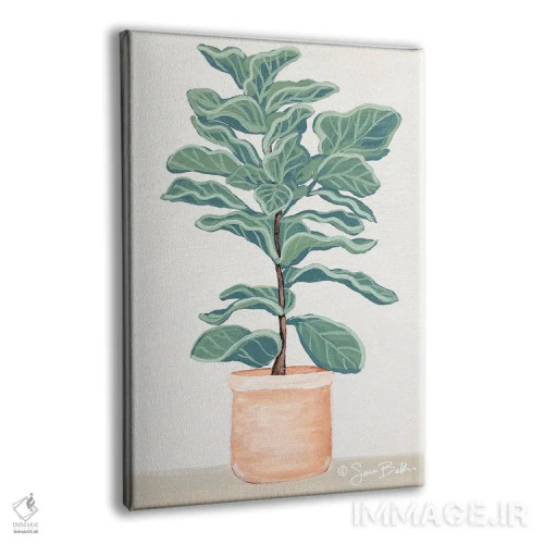 تابلو مینیمال انجیر برگ ویولونی اثر سارا بیکر - نمای پرسپکتیو محصول