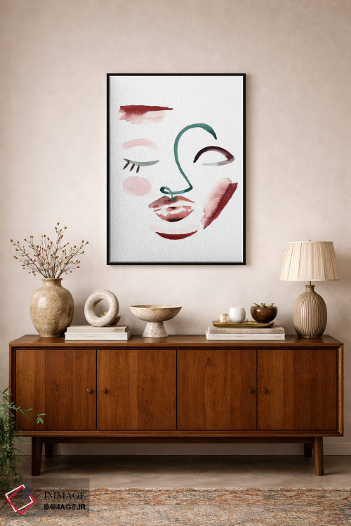 تابلو مینیمال صورت خطی طبیعی II اثر سارا برنسون - D1B