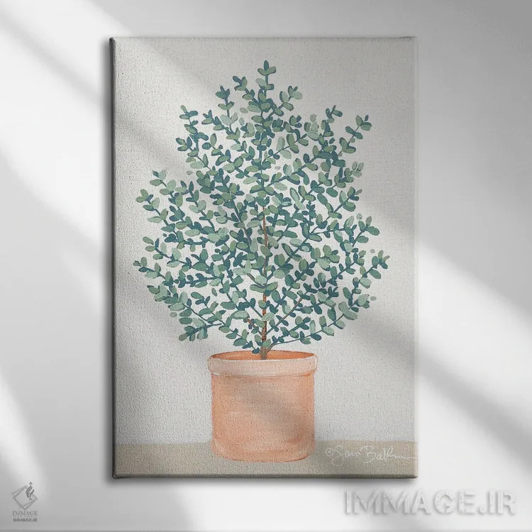 تابلو مینیمال اوکالیپتوس اثر سارا بیکر - نمای روبهرو روی دیوار