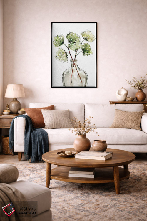 تابلو مدرن گلدان گیاهان سبز II اثر سارا برنسون - D3B