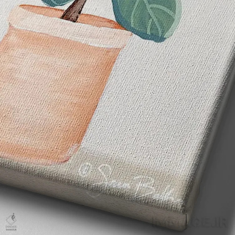 تابلو مینیمال انجیر برگ ویولونی اثر سارا بیکر - نمای نزدیک بافت بوم