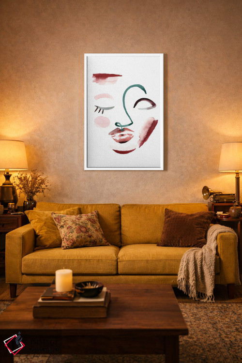 تابلو مینیمال صورت خطی طبیعی II اثر سارا برنسون - D3W