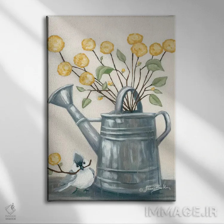 تابلو دکوراتیو هدیه گل به دوست اثر سارا بیکر - نمای روبهرو روی دیوار