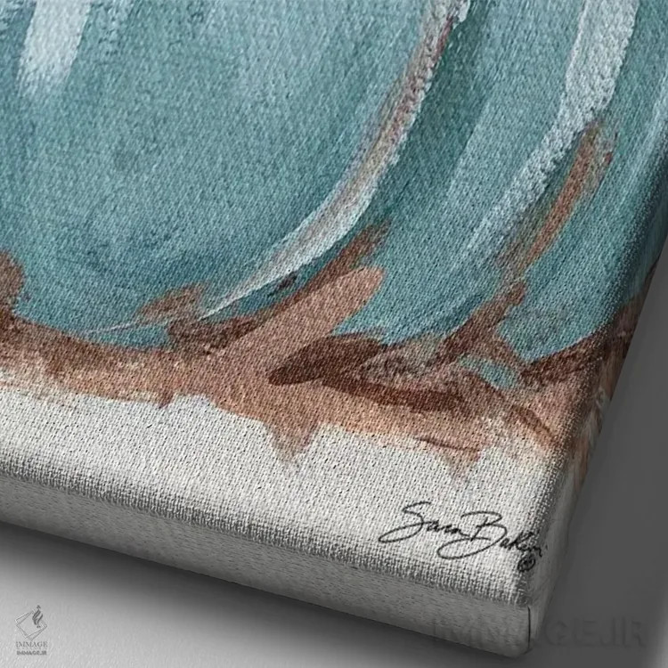 تابلو دکوراتیو برج کدو تنبل II اثر سارا بیکر - نمای نزدیک بافت بوم