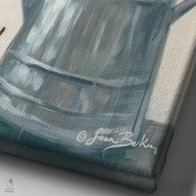 تابلو دکوراتیو هدیه گل به دوست اثر سارا بیکر - نمای نزدیک بافت بوم