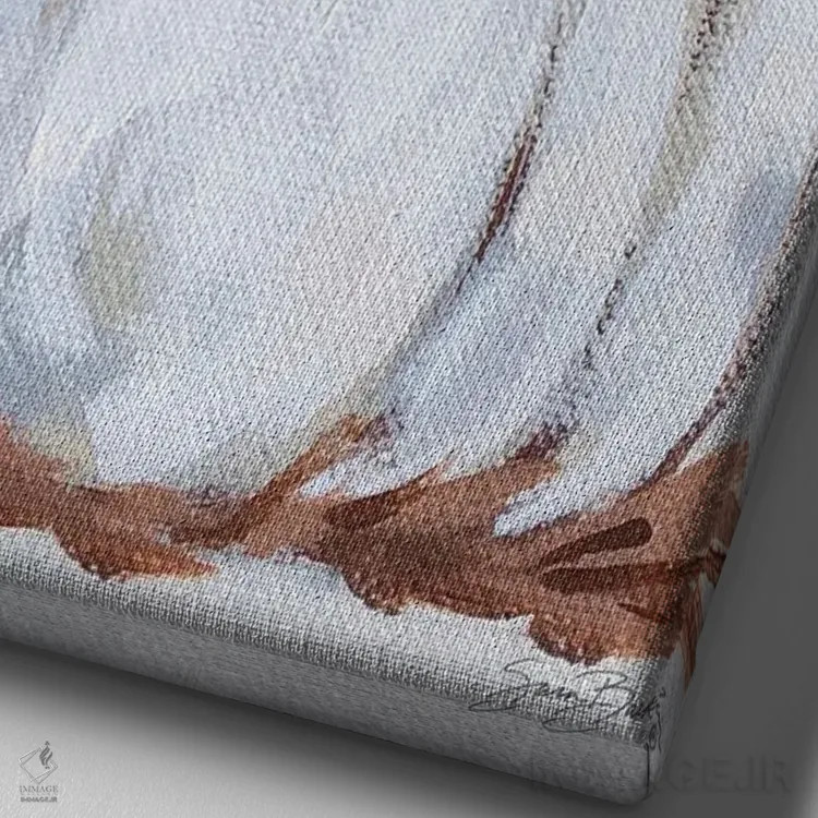 تابلو دکوراتیو برج کدو تنبل III اثر سارا بیکر - نمای نزدیک بافت بوم