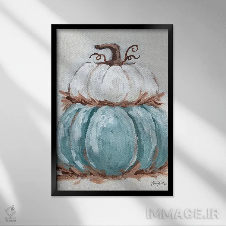 تابلو دکوراتیو برج کدو تنبل II اثر سارا بیکر - نمای قابدار مشکی