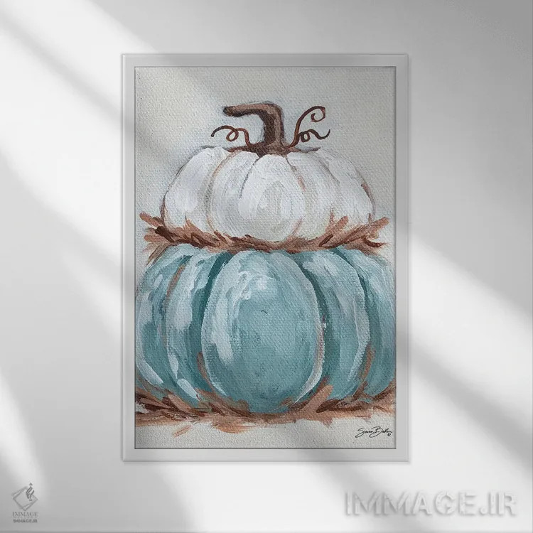 تابلو دکوراتیو برج کدو تنبل II اثر سارا بیکر - نمای قابدار سفید