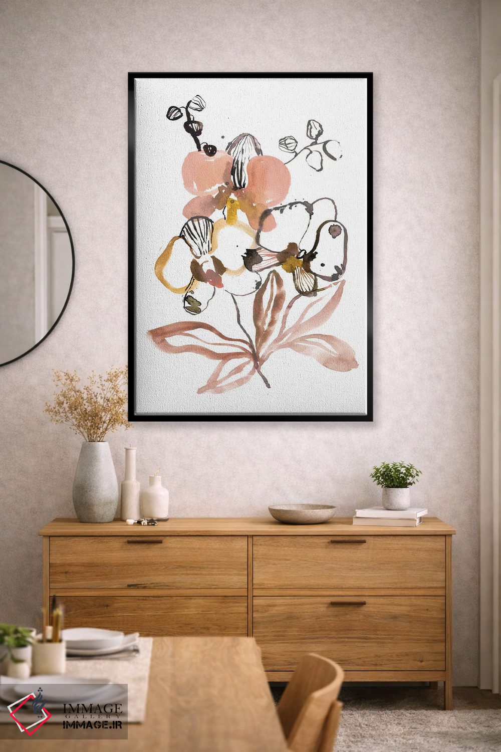 تابلو مینیمال بوسه ی ارکیده ها اثر سارا برنسون - D2B