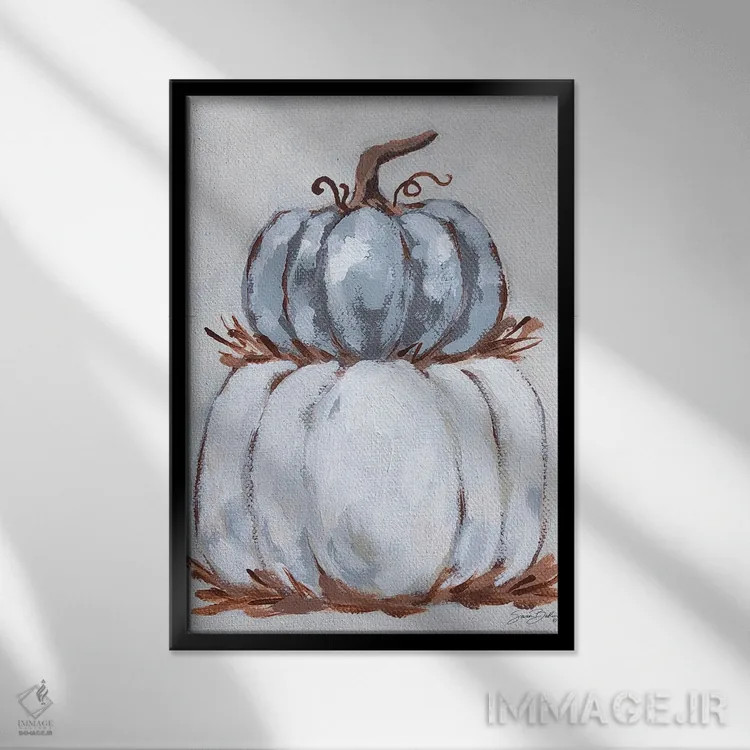 تابلو دکوراتیو برج کدو تنبل III اثر سارا بیکر - نمای قابدار مشکی