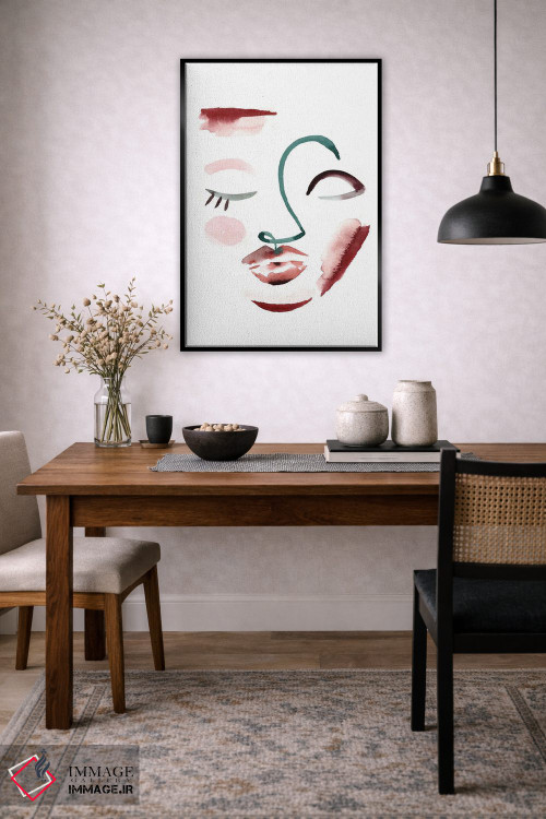 تابلو مینیمال صورت خطی طبیعی II اثر سارا برنسون - D5B