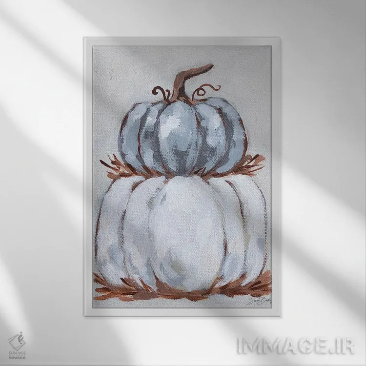 تابلو دکوراتیو برج کدو تنبل III اثر سارا بیکر - نمای قابدار سفید