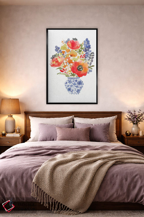 تابلو دکوراتیو شقایق چینی اثر سارا برنسون - D4B