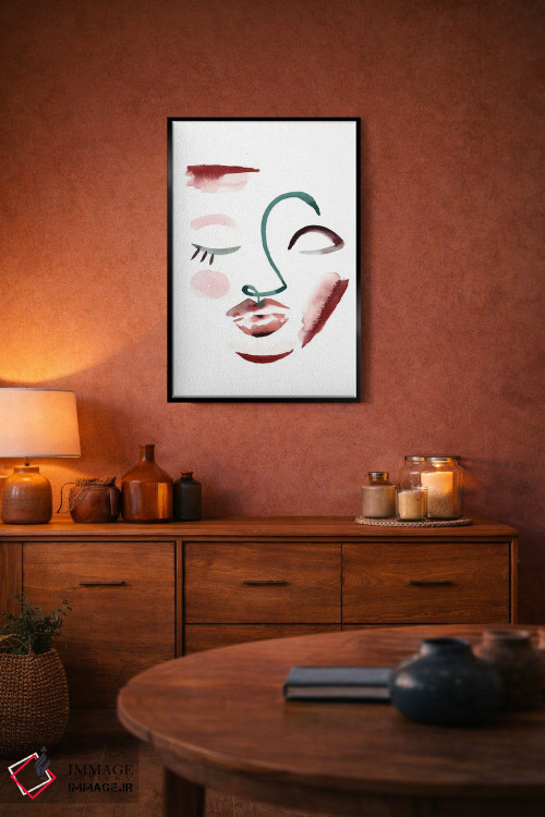 تابلو مینیمال صورت خطی طبیعی II اثر سارا برنسون - D6B