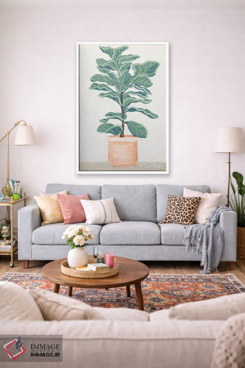 تابلو مینیمال انجیر برگ ویولونی اثر سارا بیکر - D1W