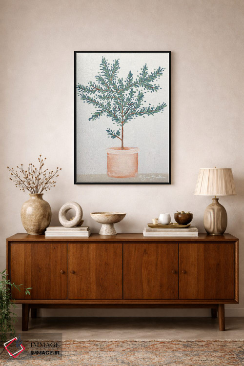 تابلو مینیمال درخت زیتون اثر سارا بیکر - D2B