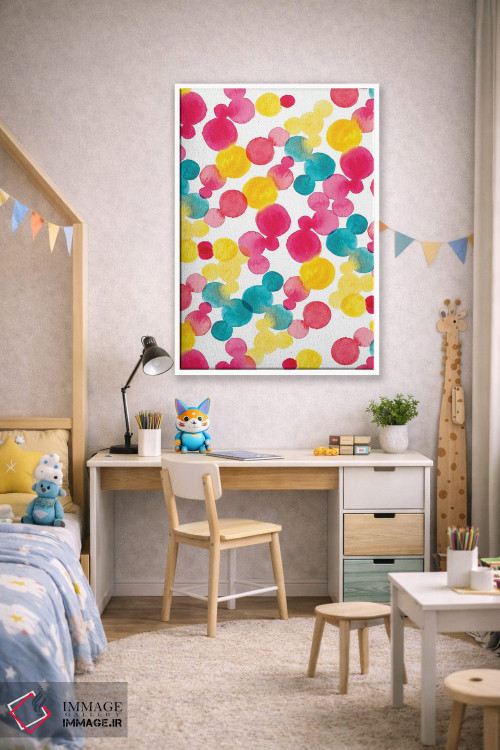 تابلو انتزاعی نقاط آبرنگی اثر سارا برنسون - D1W