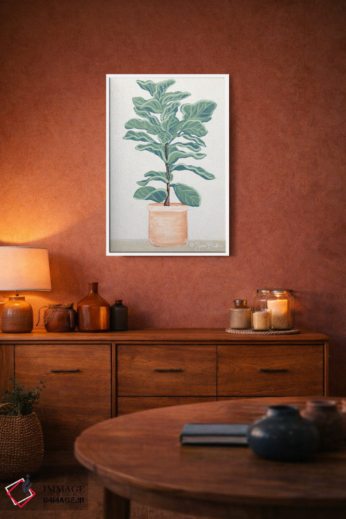 تابلو مینیمال انجیر برگ ویولونی اثر سارا بیکر - D3W