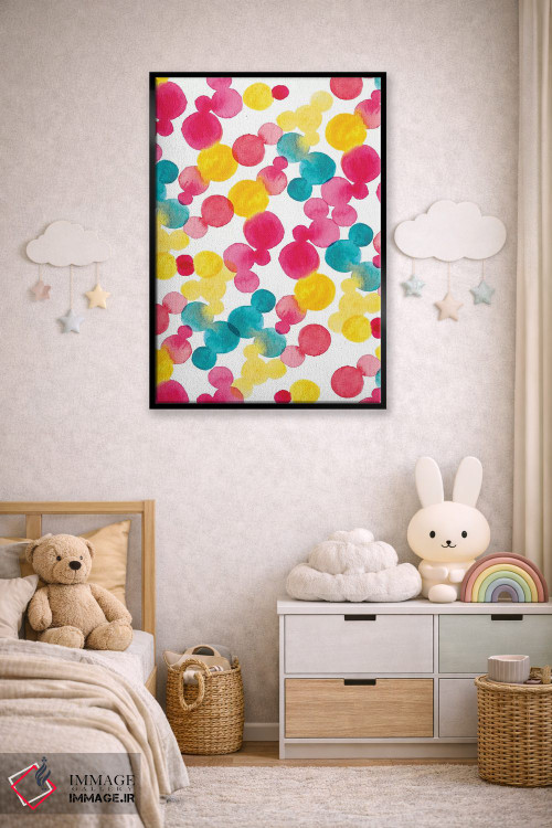 تابلو انتزاعی نقاط آبرنگی اثر سارا برنسون - D5B