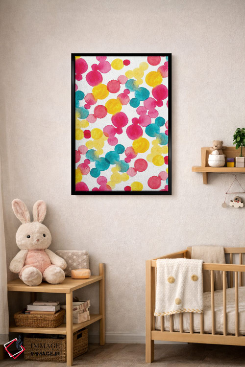 تابلو انتزاعی نقاط آبرنگی اثر سارا برنسون - D4B