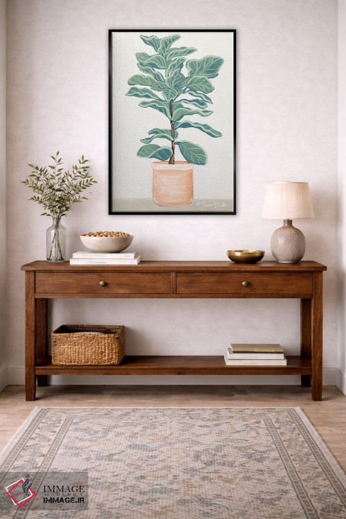 تابلو مینیمال انجیر برگ ویولونی اثر سارا بیکر - D5B