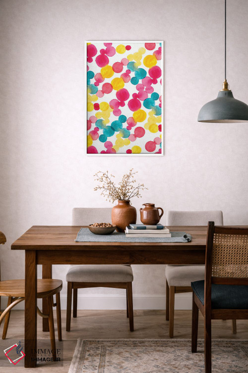 تابلو انتزاعی نقاط آبرنگی اثر سارا برنسون - D6W