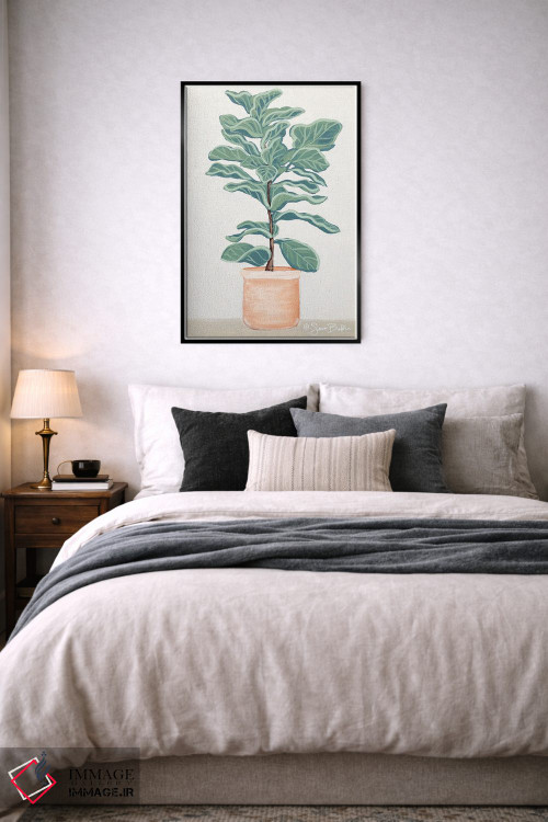 تابلو مینیمال انجیر برگ ویولونی اثر سارا بیکر - D6B