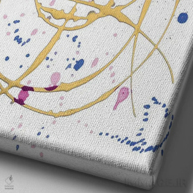 تابلو مینیمال پاشش ظریف رنگ اثر سوزان برایانت - نمای نزدیک بافت بوم