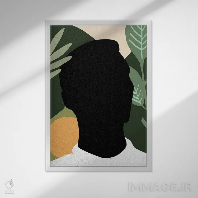 تابلو مدرن مرد استوایی جنبش زندگی سیاهان مهم است اثر سابرینا بالبوئنا - نمای قابدار سفید