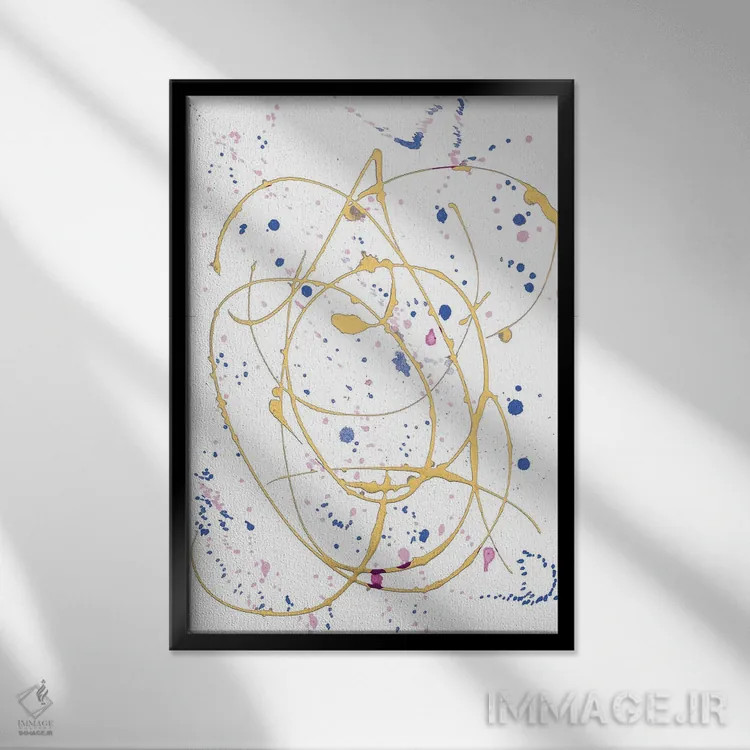 تابلو مینیمال پاشش ظریف رنگ اثر سوزان برایانت - نمای قابدار مشکی