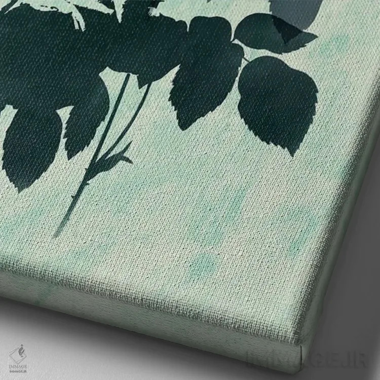 تابلو مدرن گل های خشک آبی اثر سابرینا بالبوئنا - نمای نزدیک بافت بوم