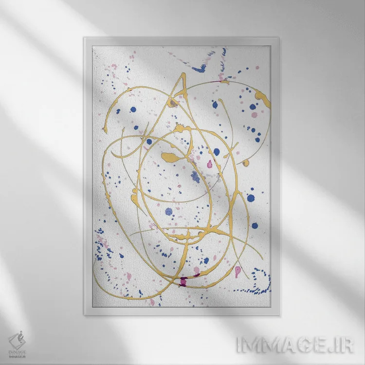 تابلو مینیمال پاشش ظریف رنگ اثر سوزان برایانت - نمای قابدار سفید