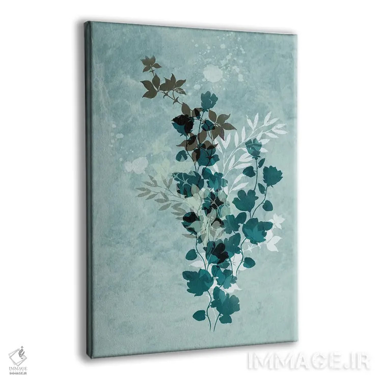 تابلو مدرن گل های خشک آبی اثر سابرینا بالبوئنا - نمای پرسپکتیو محصول
