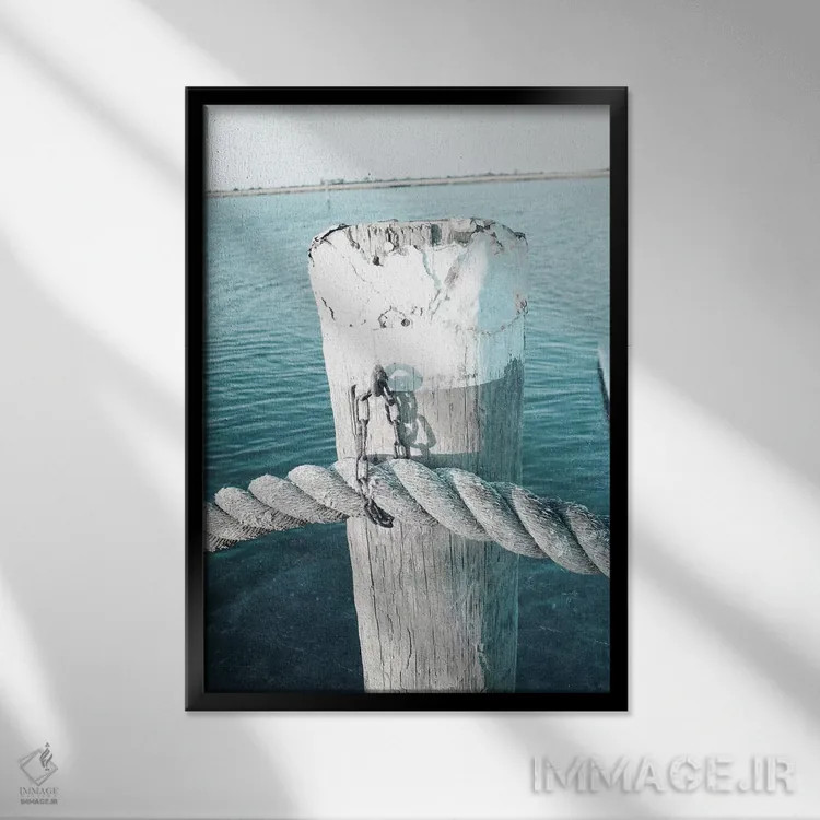 تابلو دکوراتیو طناب روی میله ۲ اثر سوزان برایانت - نمای قابدار مشکی