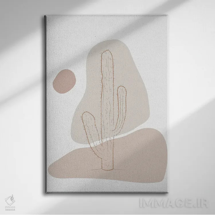 تابلو مینیمال کاکتوس مینیمال اثر سابرینا بالبوئنا - نمای روبهرو روی دیوار