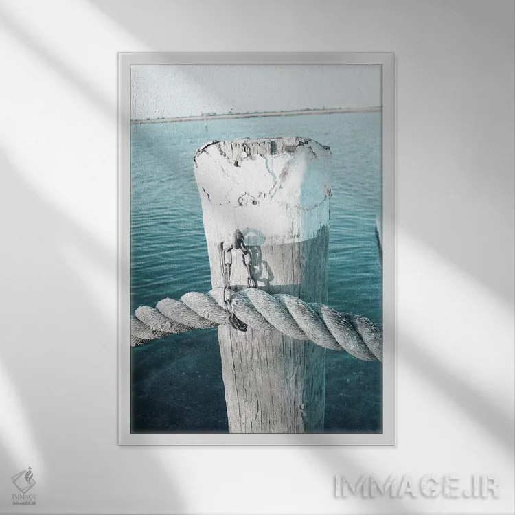 تابلو دکوراتیو طناب روی میله ۲ اثر سوزان برایانت - نمای قابدار سفید