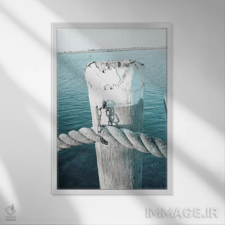 تابلو دکوراتیو طناب روی میله ۲ اثر سوزان برایانت - نمای قابدار سفید