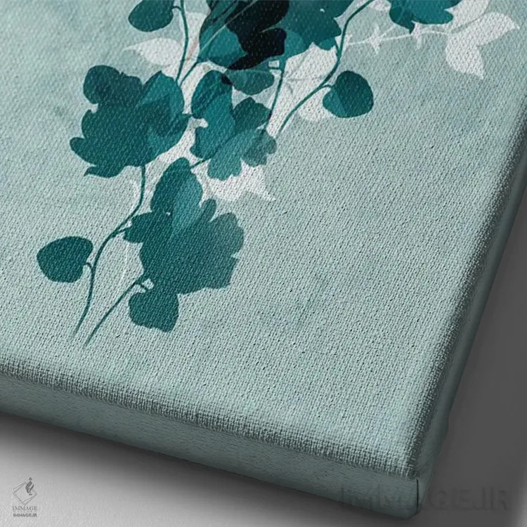 تابلو مدرن گل های خشک آبی اثر سابرینا بالبوئنا - نمای نزدیک بافت بوم