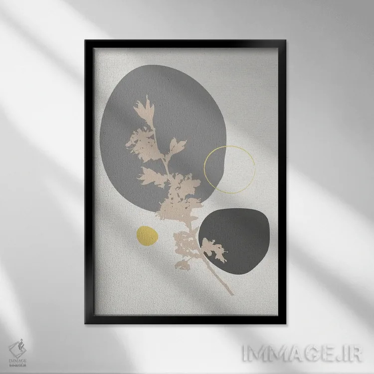 تابلو مینیمال شاخه تزیینی مینیمال اثر سابرینا بالبوئنا - نمای قابدار مشکی