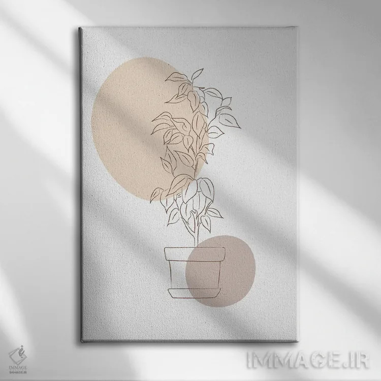 تابلو مینیمال گلدان تزیینی مینیمال اثر سابرینا بالبوئنا - نمای روبهرو روی دیوار