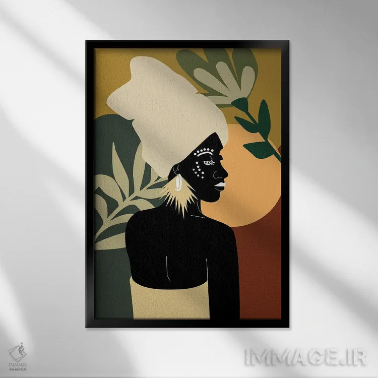 تابلو مدرن زن آفریقایی جنبش زندگی سیاهان مهم است اثر سابرینا بالبوئنا - نمای قابدار مشکی