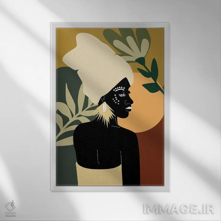 تابلو مدرن زن آفریقایی جنبش زندگی سیاهان مهم است اثر سابرینا بالبوئنا - نمای قابدار سفید