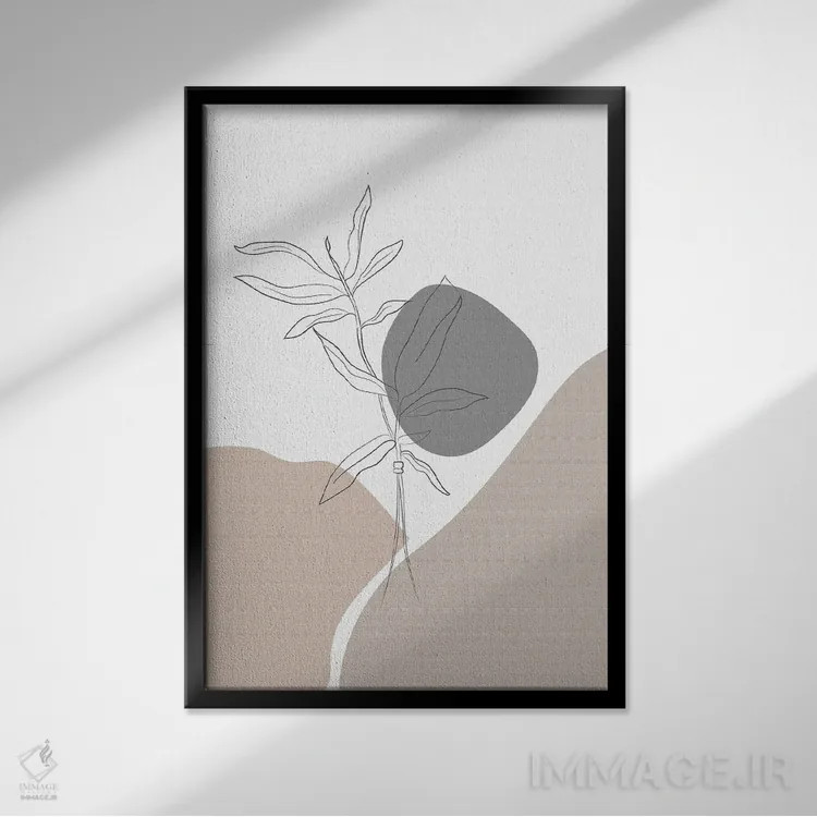 تابلو مینیمال گیاهان مینیمال اثر سابرینا بالبوئنا - نمای قابدار مشکی