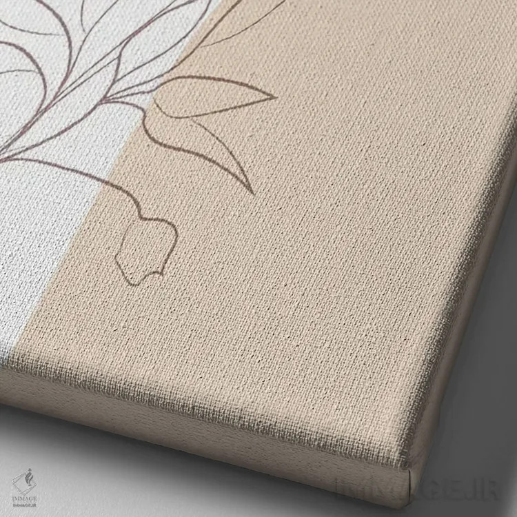 تابلو مینیمال مگنولیا مینیمال اثر سابرینا بالبوئنا - نمای نزدیک بافت بوم