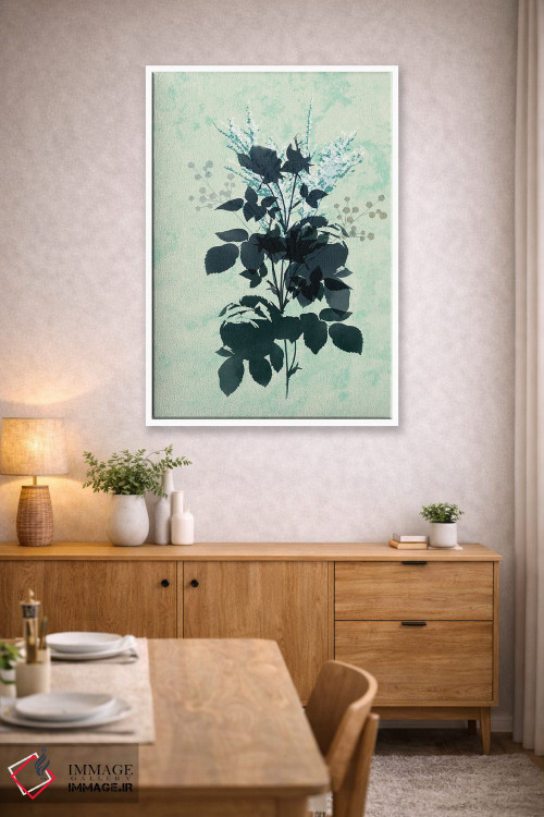 تابلو مدرن گل های خشک آبی اثر سابرینا بالبوئنا - D3W