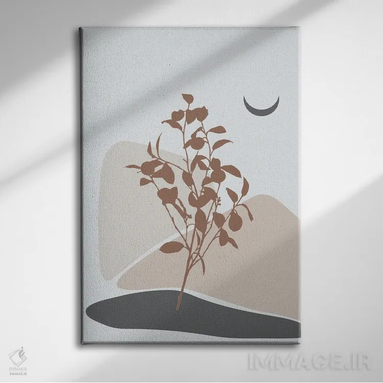 تابلو مینیمال درخت لیمو مینیمال اثر سابرینا بالبوئنا - نمای روبهرو روی دیوار