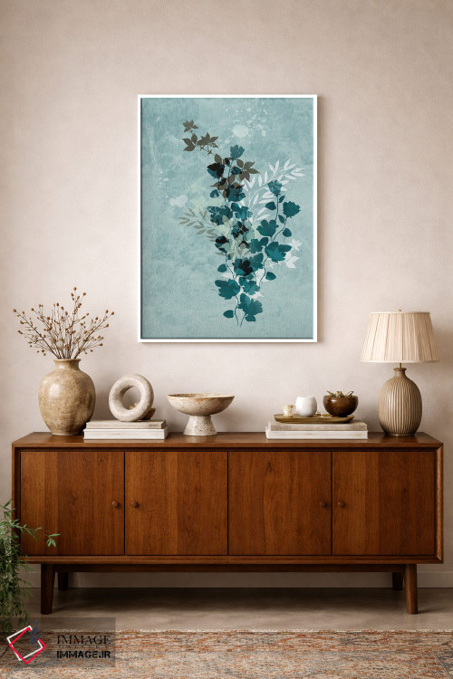 تابلو مدرن گل های خشک آبی اثر سابرینا بالبوئنا - D1W